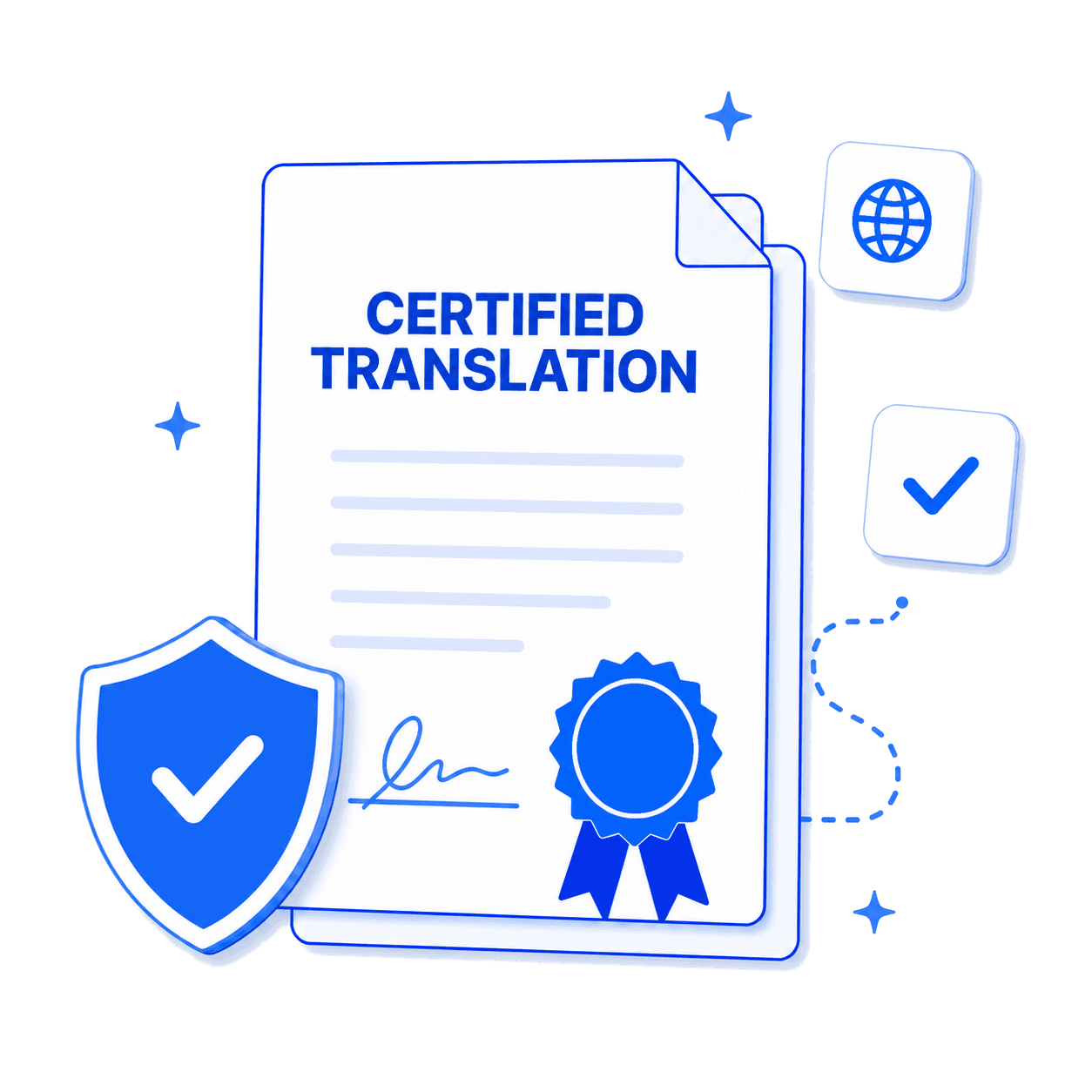 Certified translation document with seal illustration