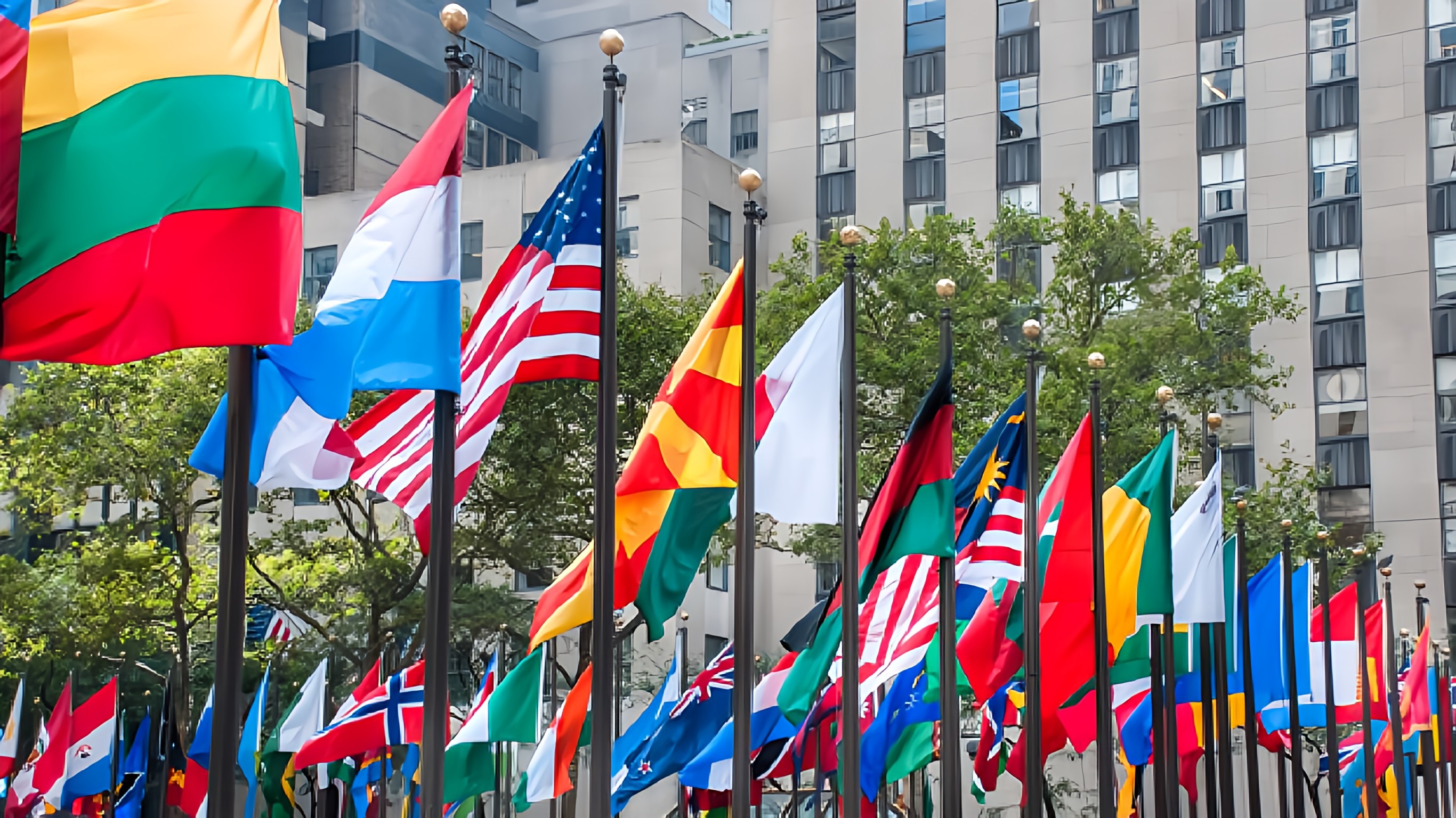 United Nations flags representing global languages